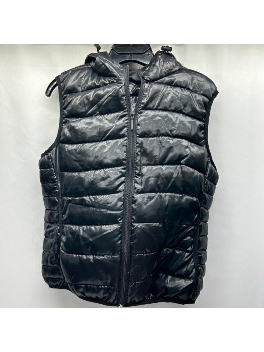 Yoki Black Puffer Vest With Hood Lightweight Quilted Design Size Women's Large - Picture 10 of 16